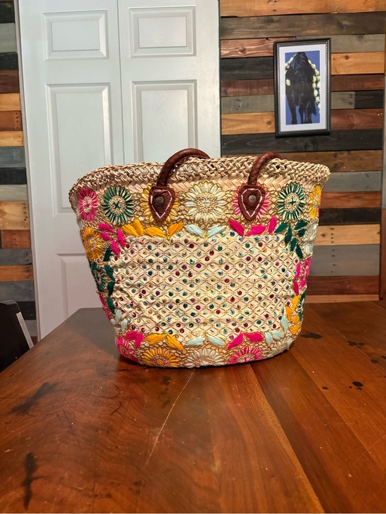 The Winding Road Handbags - New with tags, The Winding Road Handwoven Embroidered Moroccan Basket